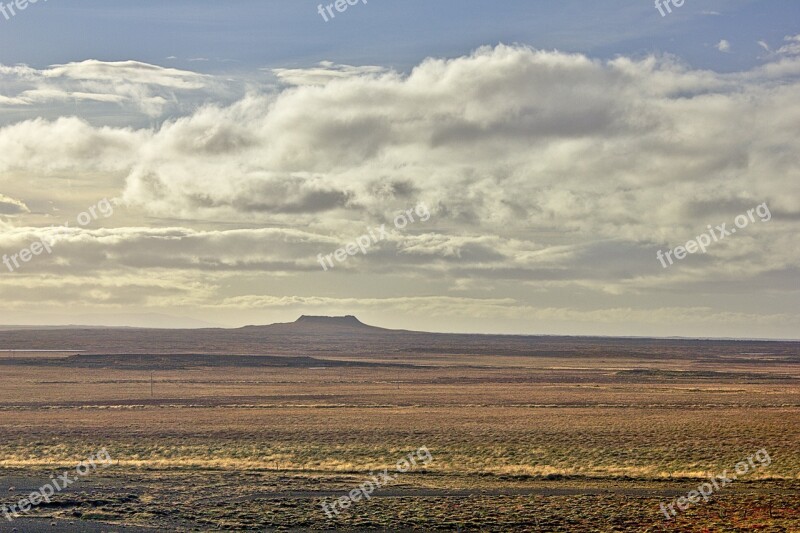 Volcano Crater Landscape Nature Clouds