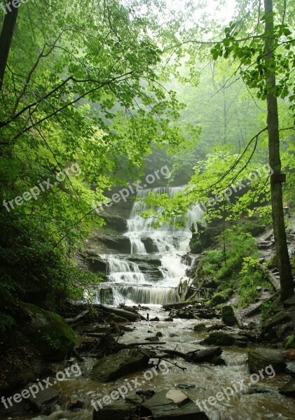 Nature Waterfall Landscape Water Waters