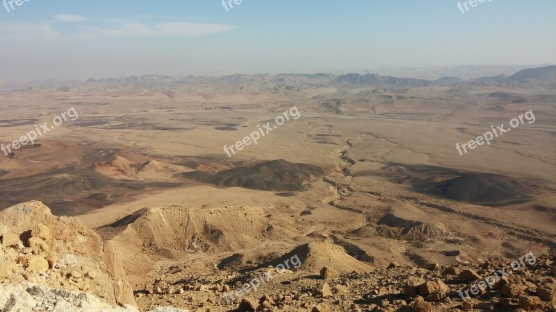 Desert Crater Negev Israel Landscape