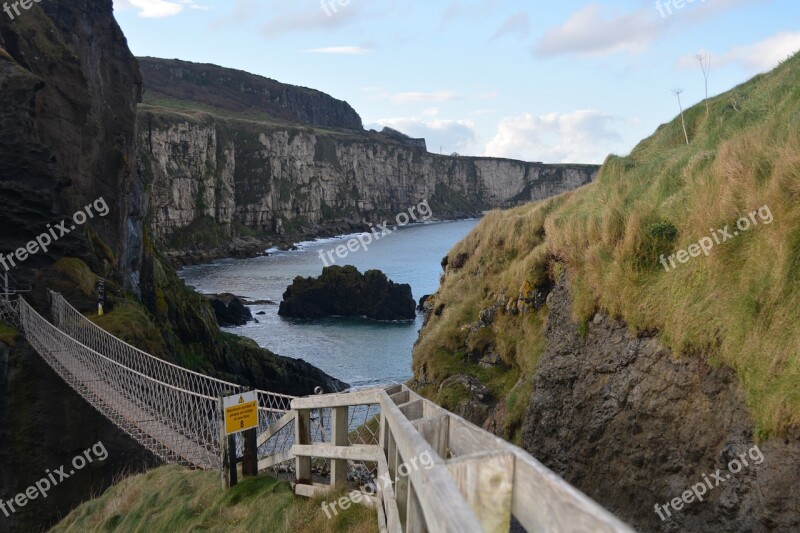 Carrick-a-rede Northern Ireland Nature Rocks Sea