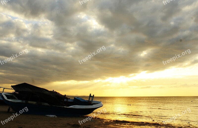 Indonesia Beach Sunset Kupang Ocean