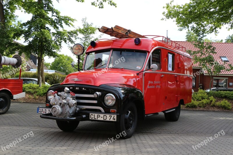 Fire Fire Truck Historically Vehicle Red