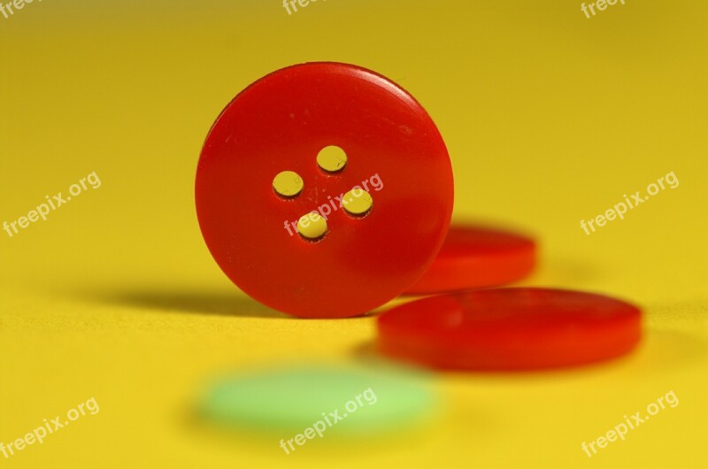 Button Red Yellow Buttons Tailor