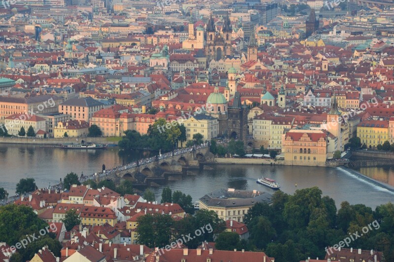 Prague City The Moldau River Landscape