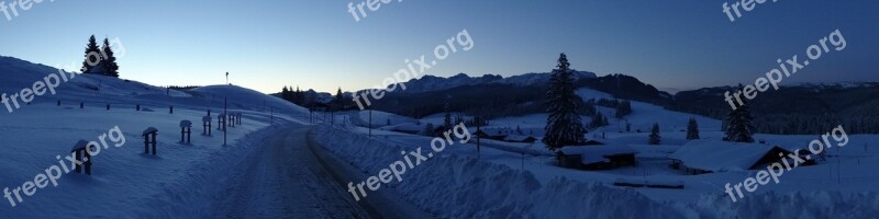 Alpine Alm Winter Wintry Bavaria