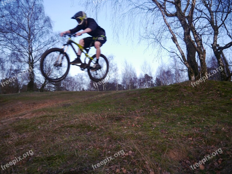 Srpung Dig Trenches Mountain Bike Movement Out Of Focus