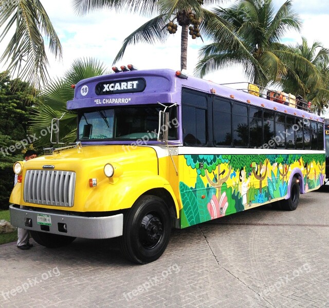 Bus Xcaret Mexico Cancún Mexico