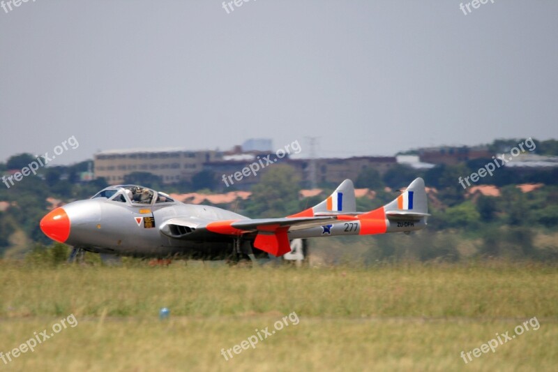 Vampire Jet Jet Aircraft Runway Take-off