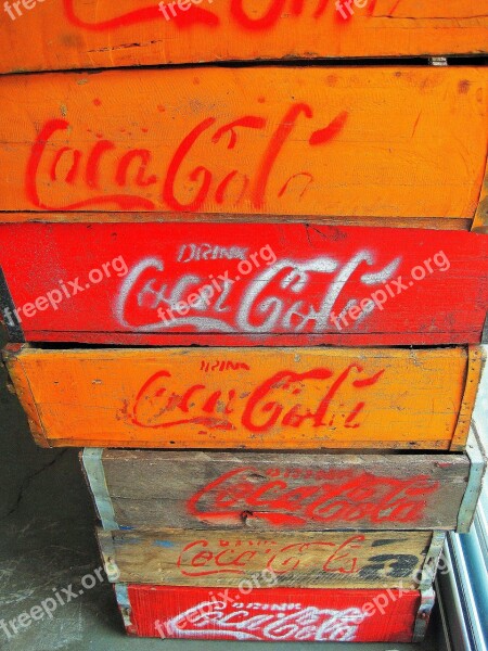 Wooden Boxes Boxes Coca Cola Containers Wood