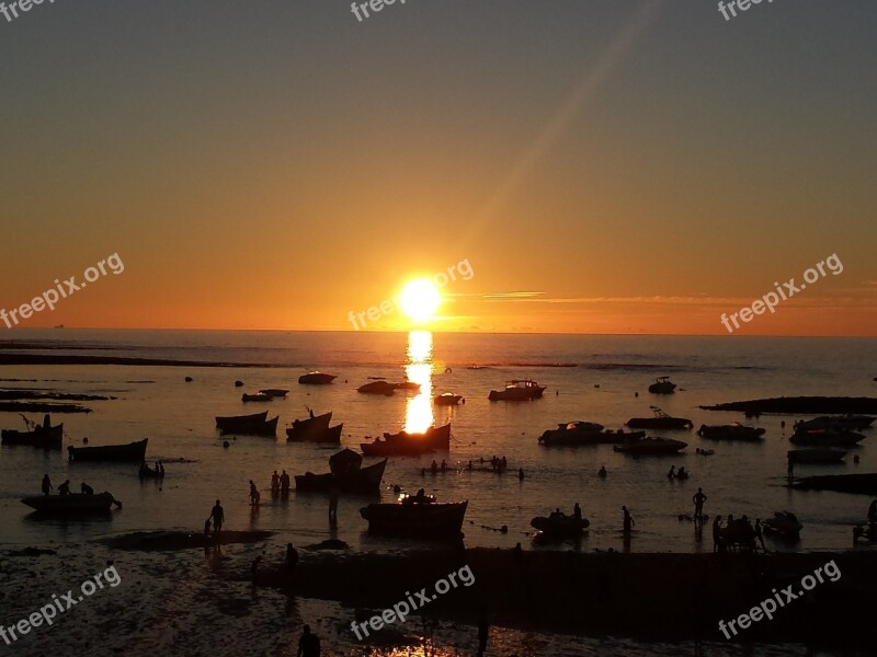 Sunset Casablanca Beach Morocco Beach Free Photos