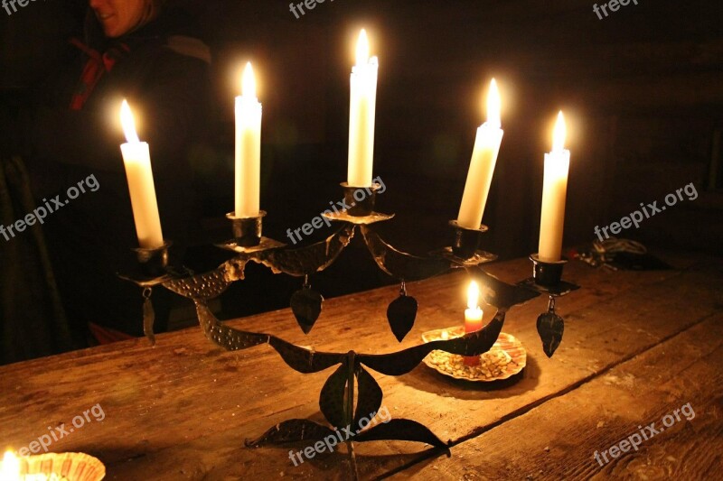 Light Candlestick Wood Candle Wax Free Photos