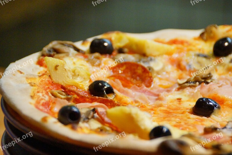 Pizza Food Dish Eat Oliva