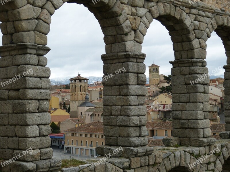 Aqueduct Segovia Spain Historic Center Castile