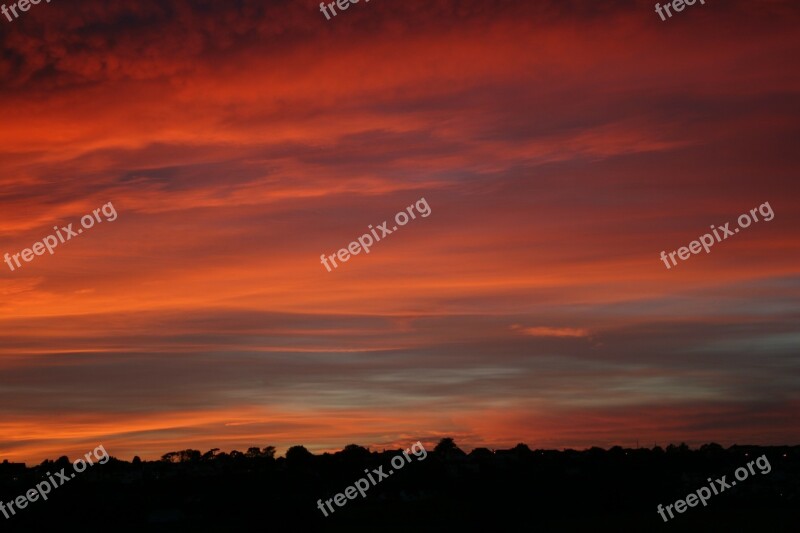 Red Sky Sky Clouds Sunset Sunrise