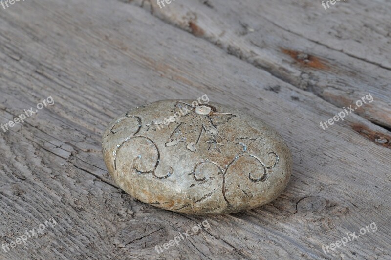 Angel Decoration Stone Wood Background Deco