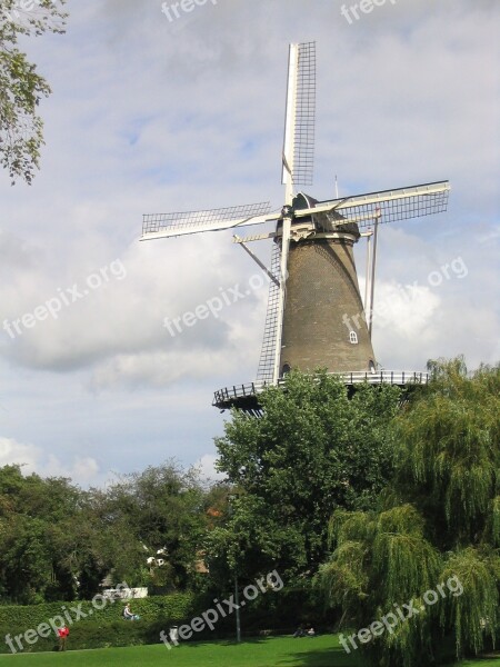 Windmill Netherlands Holland City Building