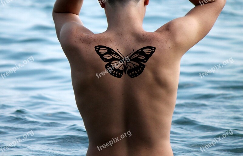 Man Move Tattoo Butterfly Distant