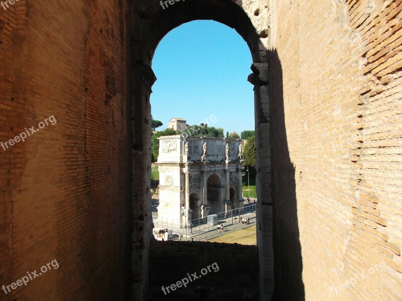 Arch Of Constantine Rome Colosseum Capital Roma Capitale