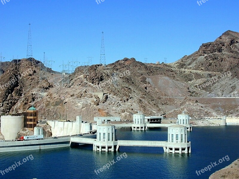 Hoover Dam Dam Reservoir Artificial Building