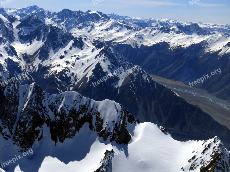 Mount Cook New Zealand Southern Alps Nature Snow