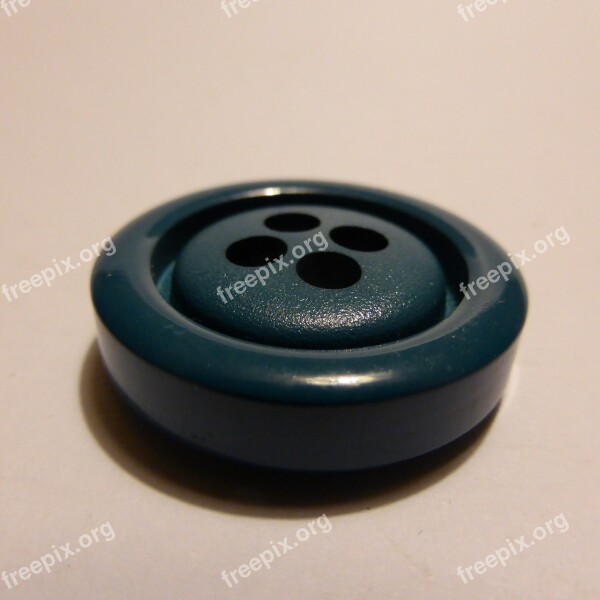 Button Green Blue Plastic Haberdashery