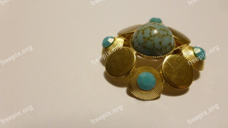 Brooch Jewellery Fashion Jewelry Gold Turquoise