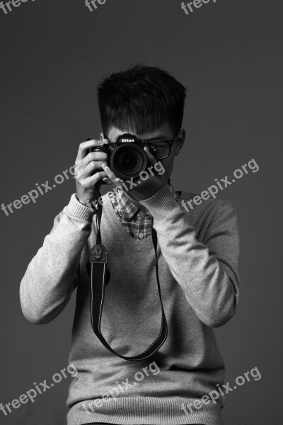 Photographer University Student Character Portrait Man