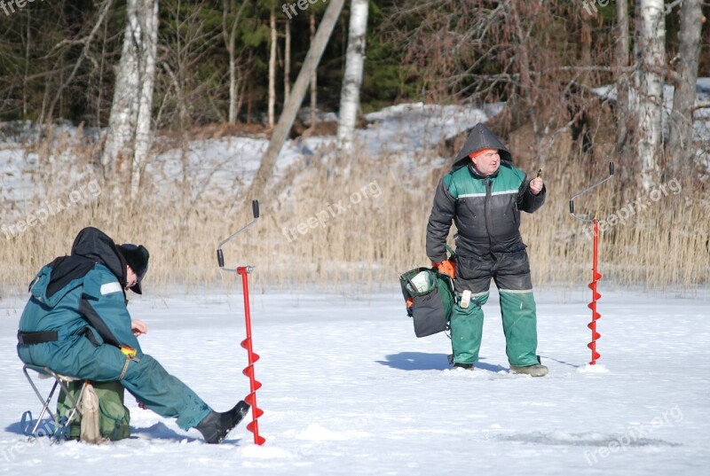 Jig Ice Fishing Fishing Winter Old Man