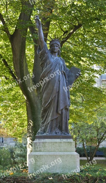 Statue Liberty Illuminating The World Luxembourg Garden Paris France