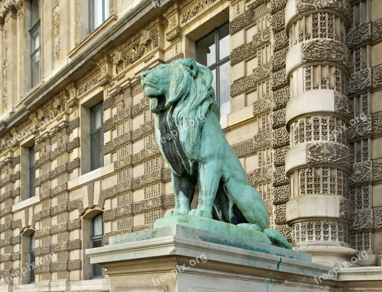 Statue Lion Louvre Museum Lion's Gate