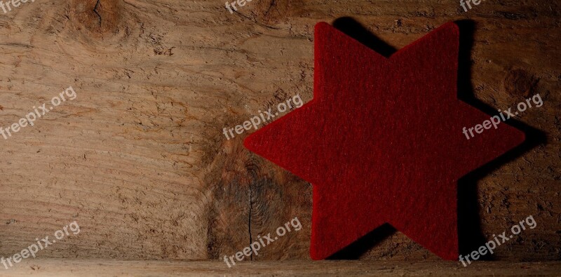 Star Red Wood Background Christmas