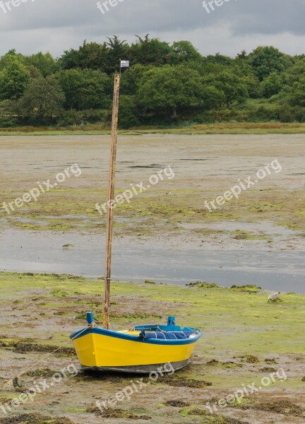 Boat Yellow Gulf Of Morbihan Brittany France