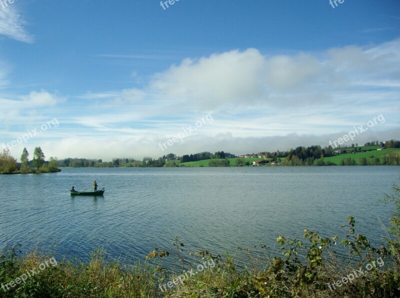 Gruentensee Fishing Boat Green Blue Boat