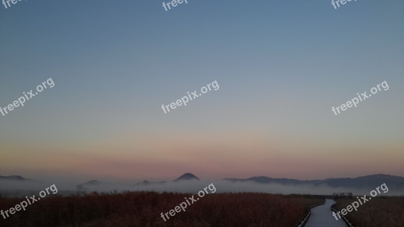 Suncheon Bay Dawn Fog Free Photos