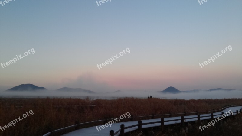 Suncheon Bay Dawn Fog Free Photos