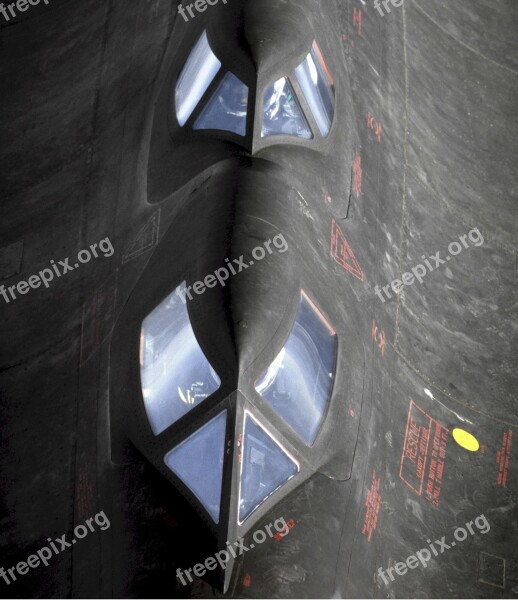 Jet Sr-71 Aircraft Closeup Twin Cockpit