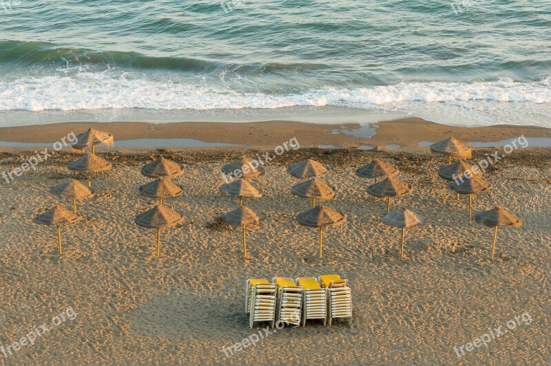 Parasols Beach Andalusia Spain Rincón De La Victoria