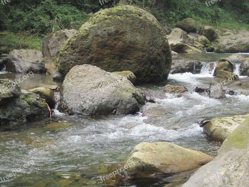 Running Water Emeishan Stone Free Photos