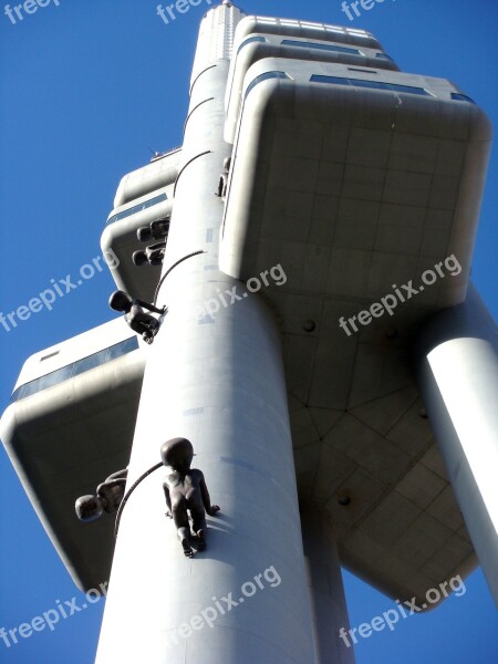 Zizkov Television Tower Prague Architecture Europe Urban