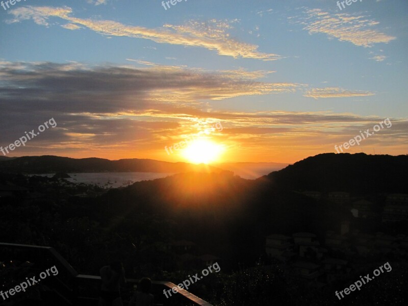 Eventide Sunset Horizon Clouds Afternoon