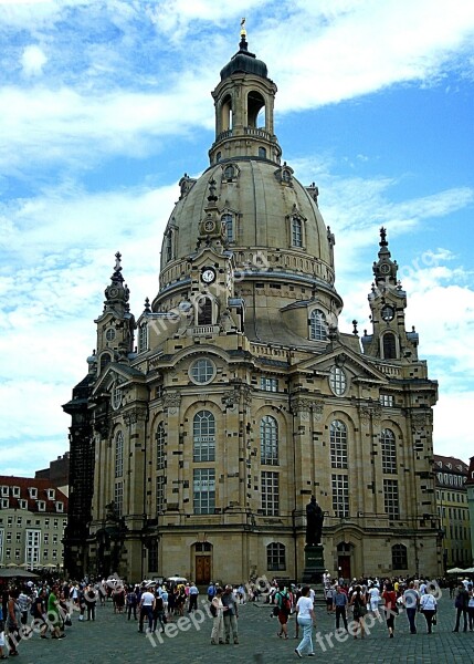 Frauenkirche Landmark Dresden Saxony Free Photos