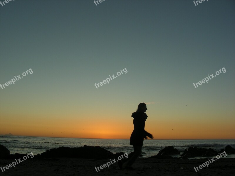 Woman Person Beach Vacations Sunset