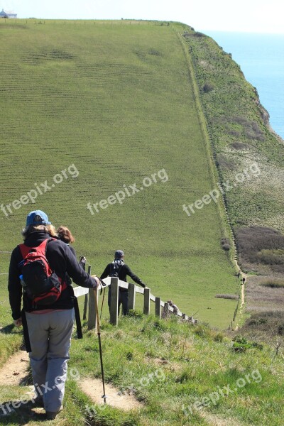 Jurassic Coastpath Cliffs Steps Vista