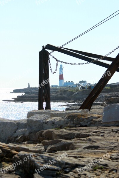 Portland Bill Crane Coastal England Seascape