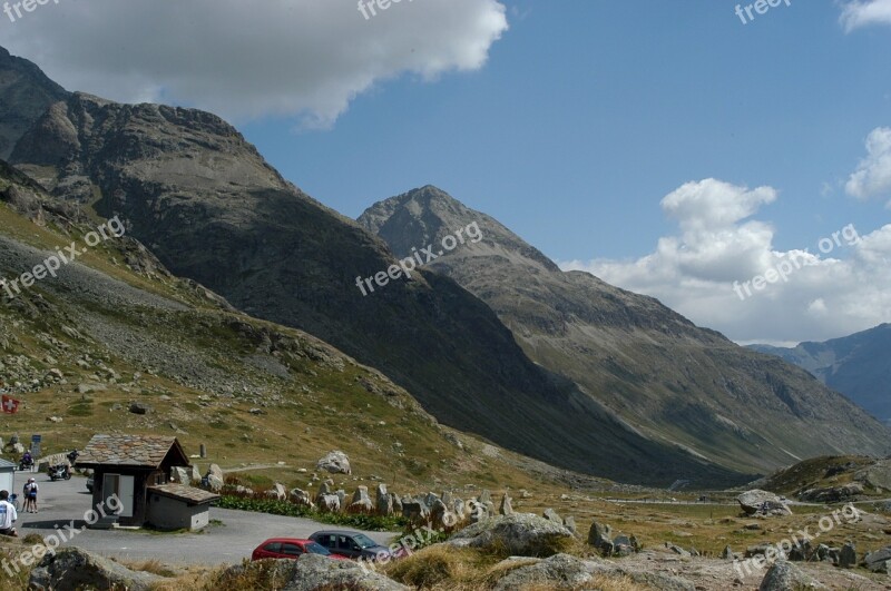 Julier Pass Switzerland Landscape Alps Mountains