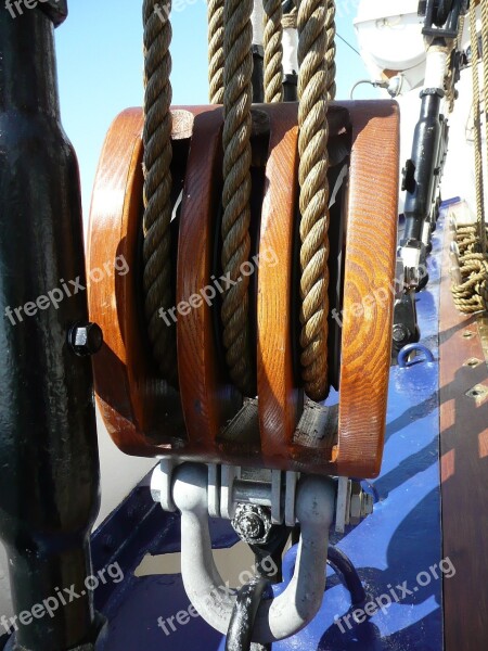 Rigging Block And Tackle Sail Historically Sailing Vessel