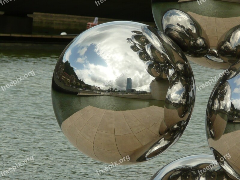 Bilbao Ball Guggenheim Art Reflection