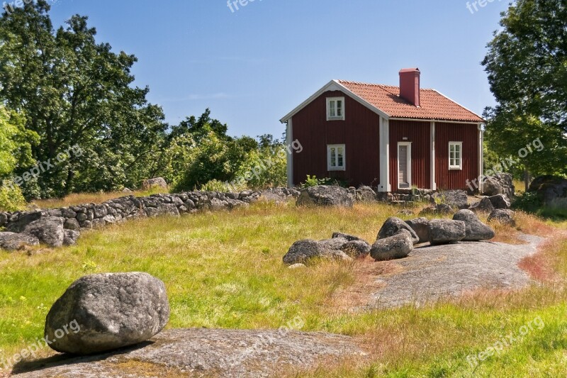 Sweden House Red Stone Rock