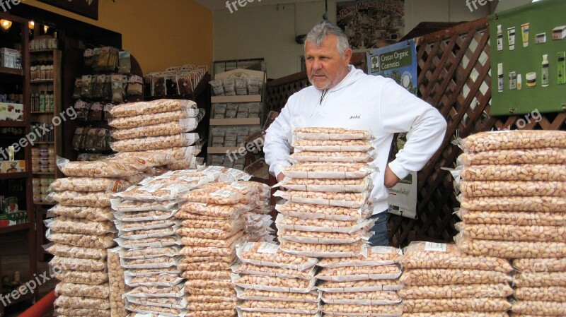 Market Santorini Pistachio Nuts Shop Greece