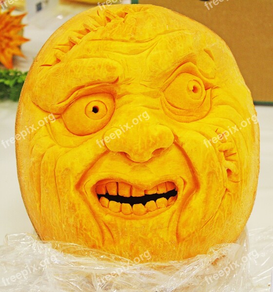 Pumpkin Face Scary Mouth Decoration